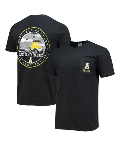 Image One Men's Black Appalachian State Mountaineers Circle Campus Scene T-shirt