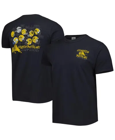 Image One Men's Black Colorado Buffaloes Vault Helmet History Comfort T-shirt