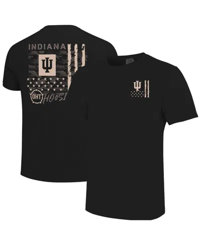 Image One Men's Black Indiana Hoosiers Comfort Colors Oht Camo Overlay T-shirt