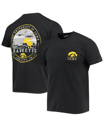 Image One Men's Black Iowa Hawkeyes Circle Campus Scene T-shirt