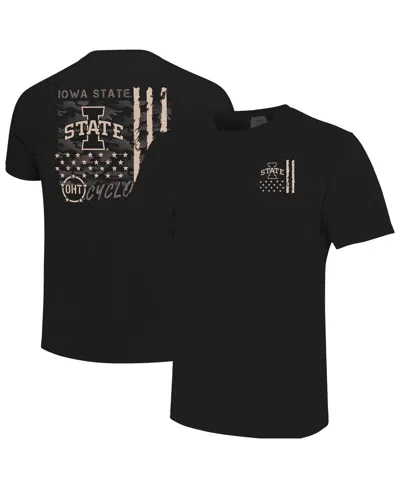 Image One Men's Black Iowa State Cyclones Comfort Colors Oht Camo Overlay T-shirt In Multi