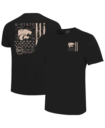 Image One Men's Black Kansas State Wildcats Comfort Colors Oht Camo Overlay T-shirt