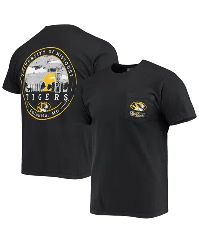 Image One Men's Black Missouri Tigers Circle Campus Scene T-shirt In Blue