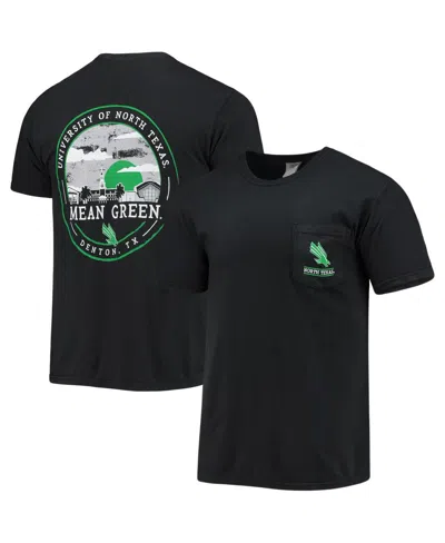 Image One Men's Black North Texas Mean Green Circle Campus Scene T-shirt