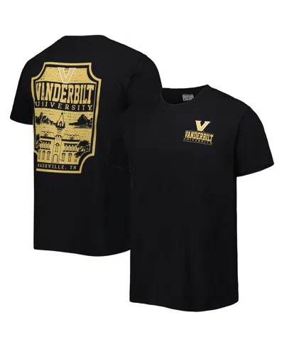 Image One Men's Black Vanderbilt Commodores Logo Campus Icon T-shirt