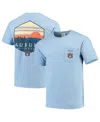 Image One Blue Auburn Tigers Landscape Shield Comfort Colors Pocket T-shirt In Blue