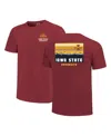 Image One Men's Cardinal Iowa State Cyclones Striped Campus Skyline T-shirt In Red