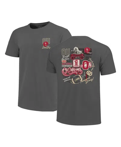 Image One Men's Charcoal Oklahoma Sooners Big Tall Vintage Through The Years Core T-shirt In Gray