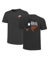 Image One Men's Charcoal Texas Longhorns Big Tall State Flag Cutout Hyper Local Core T-shirt In Gray