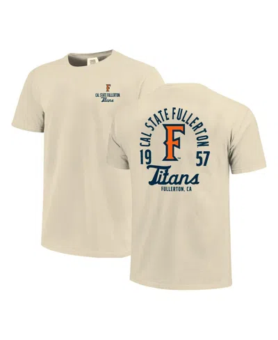 Image One Men's Cream Cal State Fullerton Titans Comfort Colors Mascot Overlay T-shirt