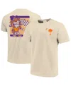 Image One Cream Clemson Tigers Palmetto C Baseball T-shirt In Neutral