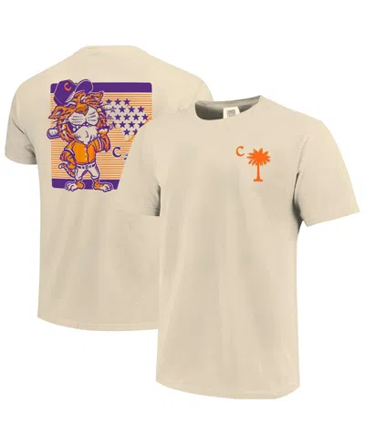 Image One Men's Cream Clemson Tigers Palmetto C Baseball T-shirt In White