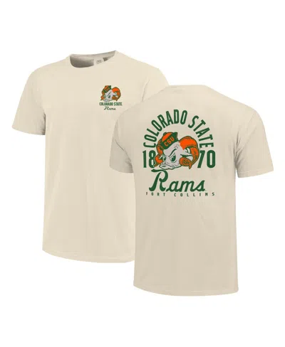 Image One Men's Cream Colorado State Rams Comfort Colors Mascot Overlay T-shirt