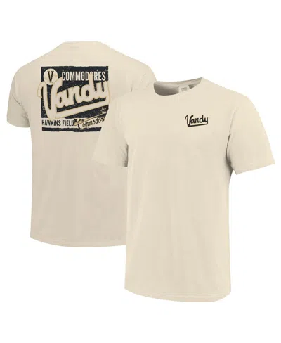 IMAGE ONE MEN'S CREAM DISTRESSED VANDERBILT COMMODORES BASEBALL THROWBACK COMFORT COLOR T-SHIRT