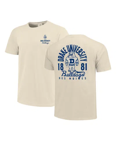 Image One Men's Cream Drake Bulldogs Comfort Colors Mascot Overlay T-shirt