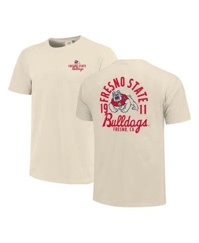 Image One Men's Cream Fresno State Bulldogs Comfort Colors Mascot Overlay T-shirt In Neutral