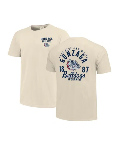 Image One Men's Cream Gonzaga Bulldogs Comfort Colors Mascot Overlay T-shirt In Neutral