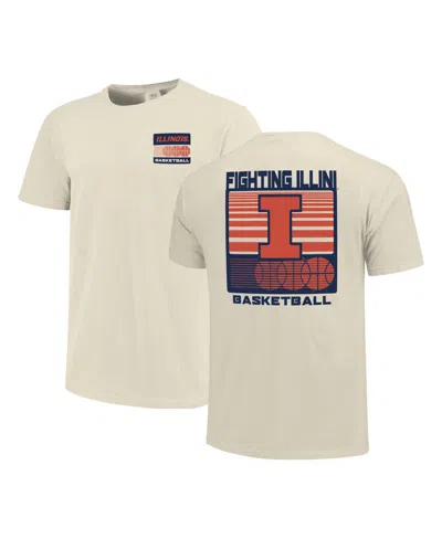 Image One Men's Cream Illinois Fighting Illini Basketball Staredown Comfort Colors T-shirt In Neutral