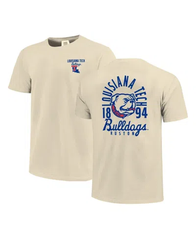 Image One Men's Cream Louisiana Tech Bulldogs Comfort Colors Mascot Overlay T-shirt In Neutral