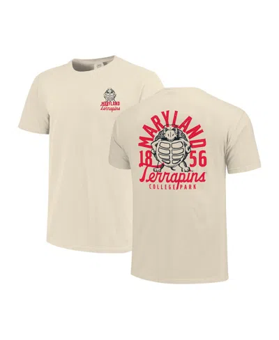 Image One Men's Cream Maryland Terrapins Comfort Colors Mascot Overlay T-shirt
