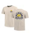 Image One Men's Cream Michigan Wolverines Big Tall Mascot Overlay Essential Pocket T-shirt In White