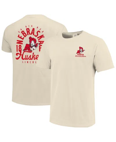 Image One Men's Cream Nebraska Huskers Comfort Colors Mascot Overlay T-shirt