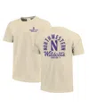 Image One Men's Cream Northwestern Wildcats Comfort Colors Mascot Overlay T-shirt In Neutral