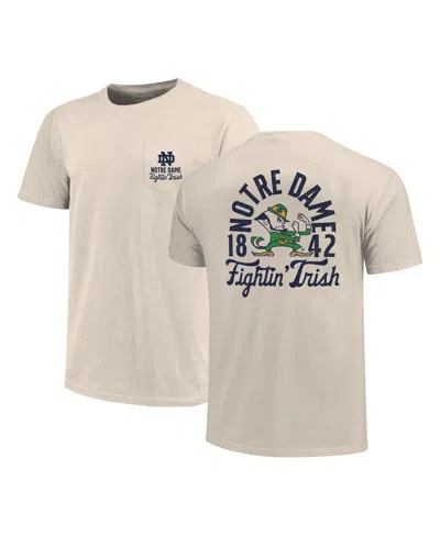 Image One Men's Cream Notre Dame Fighting Irish Big Tall Mascot Overlay Essential Pocket T-shirt In White