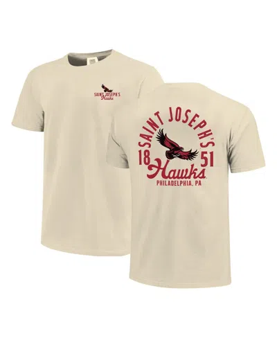 Image One Men's Cream Saint Joseph's Hawks Comfort Colors Mascot Overlay T-shirt In Neutral