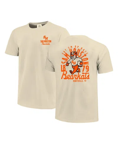 Image One Men's Cream Sam Houston State Bearkats Comfort Colors Mascot Overlay T-shirt In White