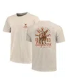 Image One Men's Cream Texas Longhorns Big Tall Mascot Overlay Essential Pocket T-shirt In Neutral