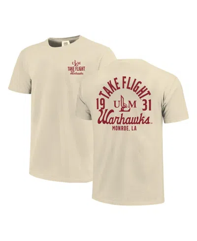 Image One Men's Cream Ulm Warhawks Comfort Colors Mascot Overlay T-shirt In Neutral