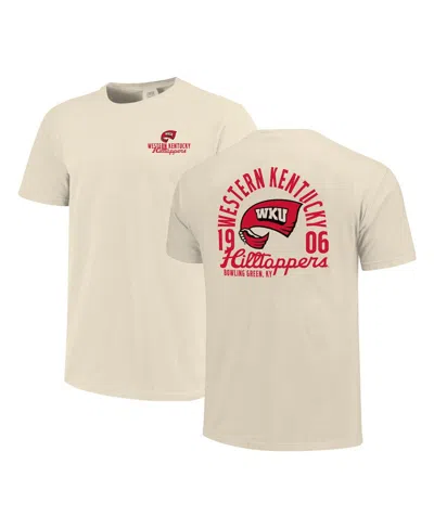Image One Men's Cream Western Kentucky Hilltoppers Comfort Colors Mascot Overlay T-shirt