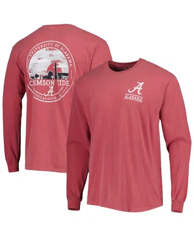 Image One Men's Crimson Alabama Crimson Tide Circle Campus Scene Long Sleeve T-shirt