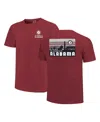 Image One Men's Crimson Alabama Crimson Tide Striped Campus Skyline T-shirt In Red