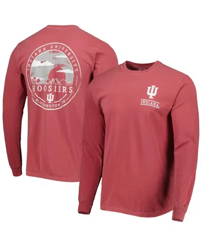 Image One Crimson Indiana Hoosiers Circle Campus Scene Long Sleeve T-shirt
