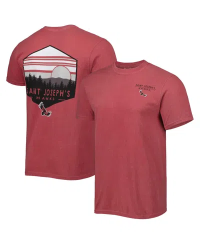 Image One Men's Crimson Saint Joseph's Hawks Landscape Shield T-shirt