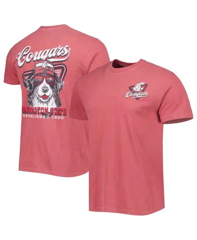 Image One Men's Crimson Washington State Cougars Man's Best Friend Comfort Colors T-shirt