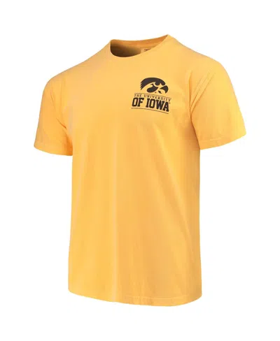 Image One Men's Gold Iowa Hawkeyes Comfort Colors Campus Icon T-shirt