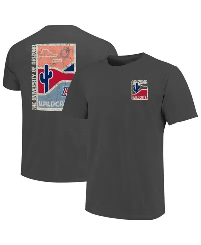 Image One Men's Graphite Arizona Wildcats Comfort Colors Minimal Vista Distressed Graphics T-shirt In Gray