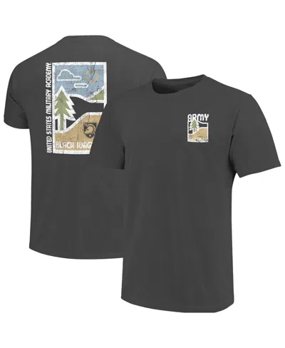 Image One Men's Graphite Army Black Knights Comfort Colors Minimal Vista Distressed Graphics T-shirt