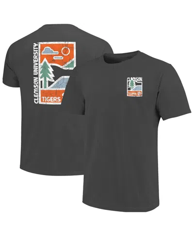 Image One Men's Graphite Clemson Tigers Comfort Colors Minimal Vista Distressed Graphics T-shirt