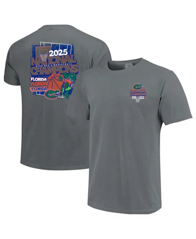 Image One Men's Graphite Florida Gators 2025 Ncaa Men's Basketball National Champions Comfort Colors Collage T