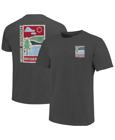 Image One Men's Graphite Indiana Hoosiers Comfort Colors Minimal Vista Distressed Graphics T-shirt In Gray