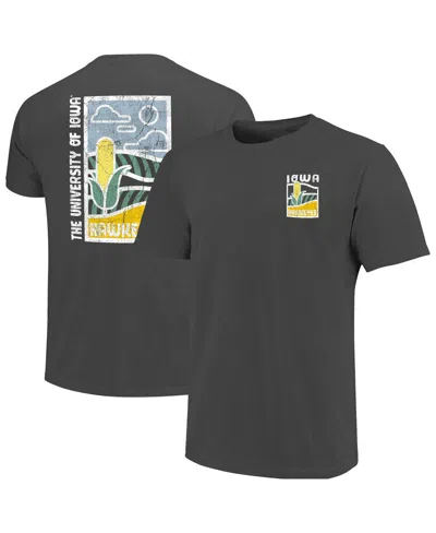Image One Men's Graphite Iowa Hawkeyes Comfort Colors Minimal Vista Distressed Graphics T-shirt