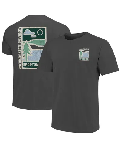Image One Men's Graphite Michigan State Spartans Comfort Colors Minimal Vista Distressed Graphics T-shirt