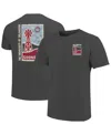 Image One Graphite Oklahoma Sooners Comfort Colors Minimal Vista Distressed Graphics T-shirt In Gray
