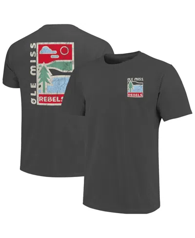 Image One Men's Graphite Ole Miss Rebels Comfort Colors Minimal Vista Distressed Graphics T-shirt In Gray