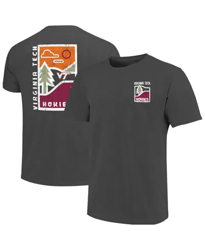 Image One Graphite Virginia Tech Hokies Comfort Colors Minimal Vista Distressed Graphics T-shirt In Gray