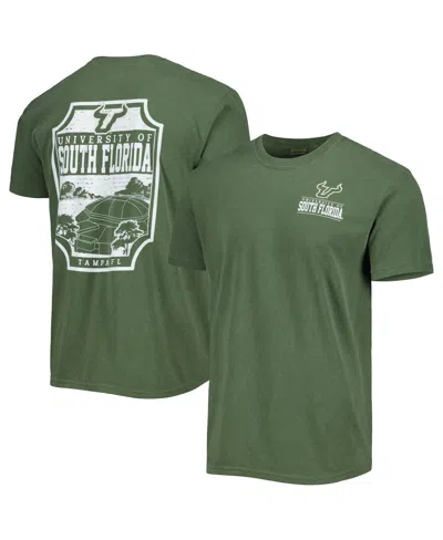 Image One Men's Green South Florida Bulls Logo Campus Icon T-shirt